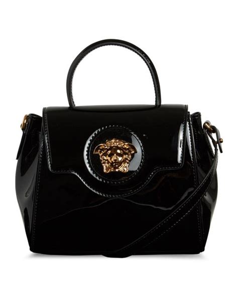 borsetta versace nera|Mini borsa in vernice La Medusa Nero,Oro .